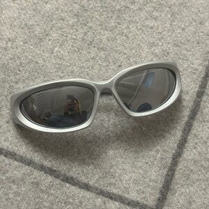 Balenciaga swift oval sunglasses silver Unisex